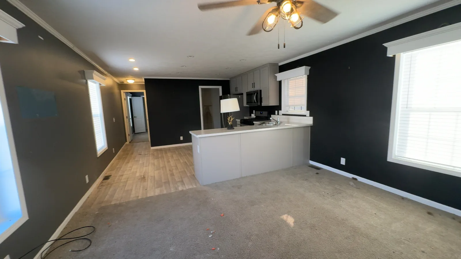 Kitchen with island in a Hutchinson home